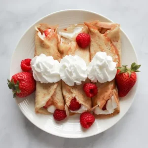 Crepes de fresa y nata