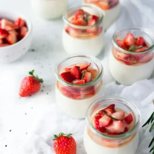Panna cotta de fresa